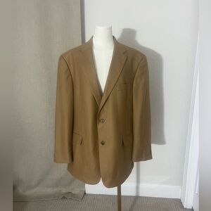 Men’s Hart Schaffner Marx Loro Piana Cashmere Suit Jacket Caramel Size 46R Union